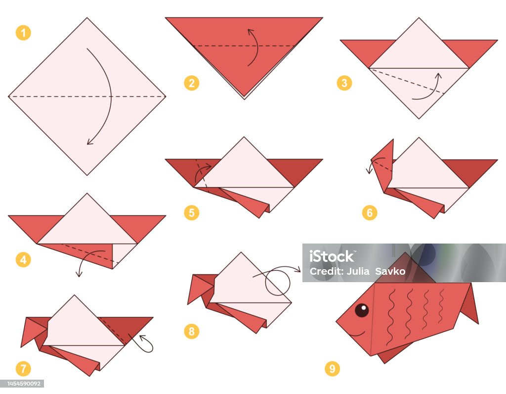 Origami Fish - Easy Tutorial for Beginners * Moms and Crafters