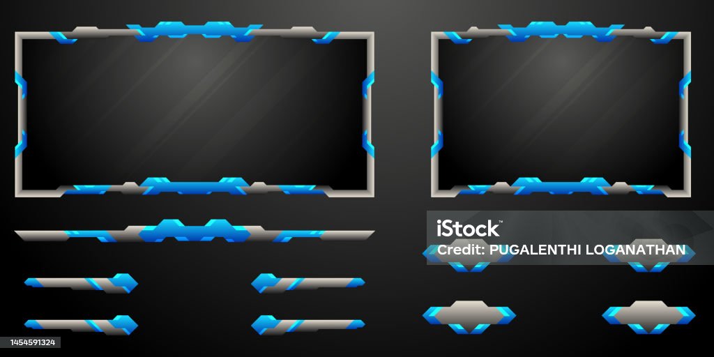 Overlay Gui Abstract Metal And Blue Live Stream Overlay Game Interface Screen Panel ...