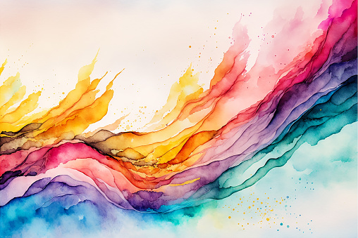 Colorful background banner in watercolor