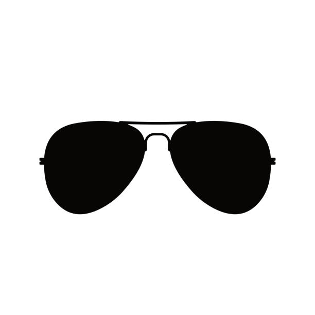 - vektor icon illustration silhouette. - aviator glasses stock-grafiken, -clipart, -cartoons und -symbole