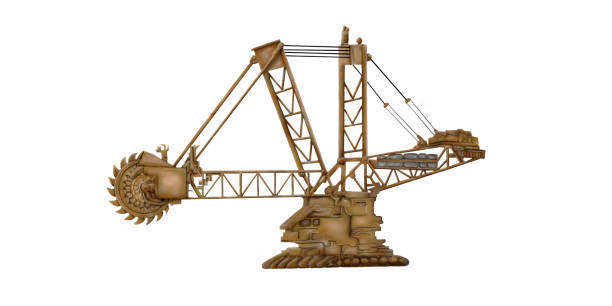 istock Heavy mining machinery Hand drawn Characteristics of clay sculpture 1454593159