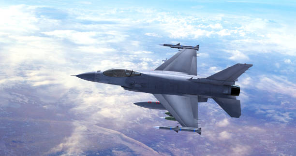 istock Fighter Jet Flying High Above The Clouds. Ready For Air Attack. 1454593255