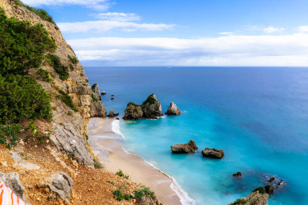 istock Tropical paradise: Turquoise water and white sandy beach 1454598946