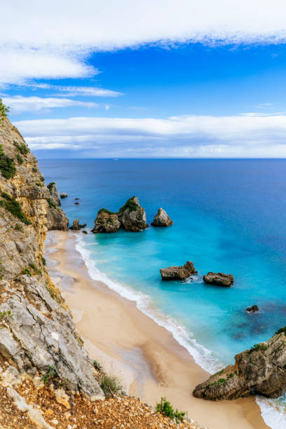 istock Serene turquoise waters at a secluded beach 1454598958