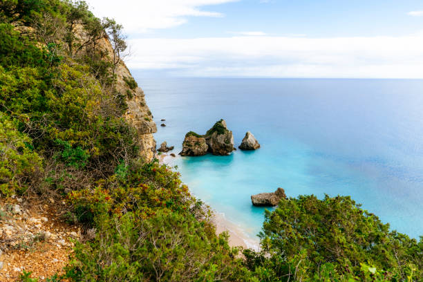 istock Wild coastal landscape with rocky formation 1454598997