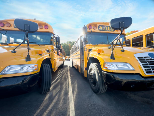 istock Front detail of a school buses 1454605115