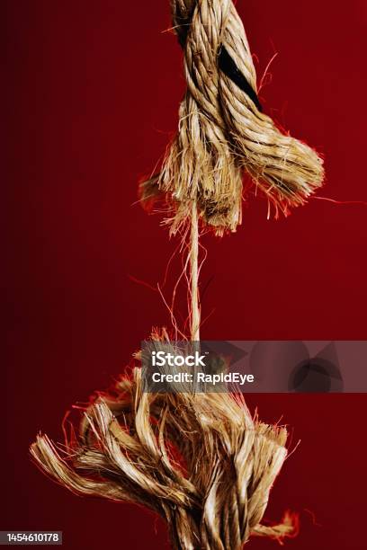 Weakness Rope Fraying Rope At Breaking Point Symbolizing Danger And Weakness Stock ...