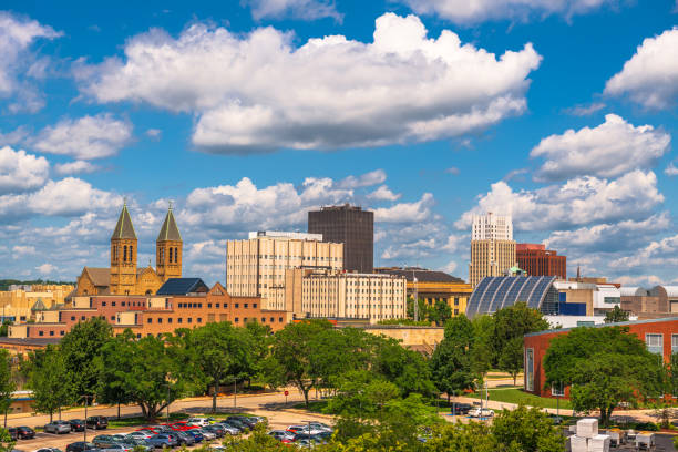 istock Akron, Ohio, USA Downtown City Skyline 1454615295