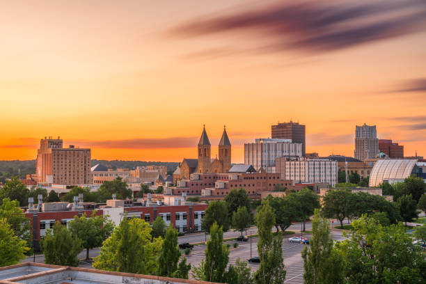 istock Akron, Ohio, USA Downtown at Dusk 1454616057