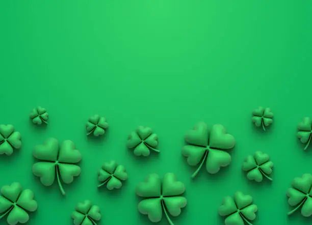 Photo of St. Patrick's Day 3D Clover Shamrock Background