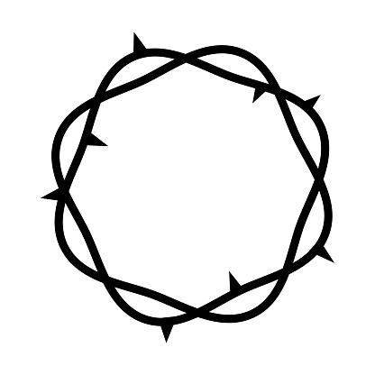Crown of thorns. Linear icon.