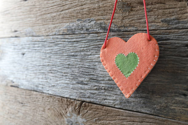 Red decorative heart on  white background