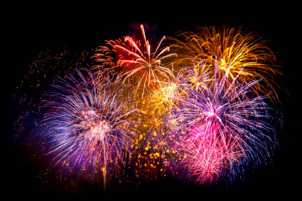 istock celebration happy new year and merry christmas firework isolated on black isolated background 1454630112