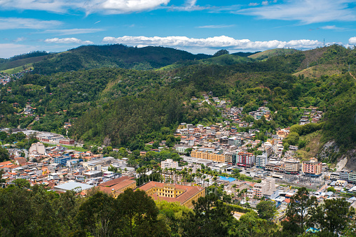 Panoramic view of nature in São Paulo State seen from the mountain called Pedra do Baú.