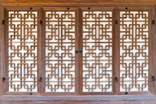 chinese and korean traditional style wooden window