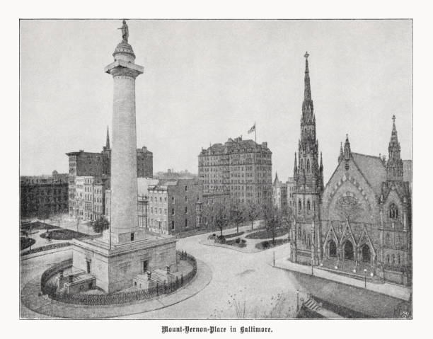 istock Mount Vernon Place, Baltimore, Maryland, USA, halftone print, published 1899 1454631214