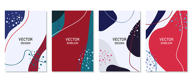 Vector minimalism line wave and polka dots pattern colors card banner abstract creative universal artistic templates background.Set of good for poster, card, invitation, flyer, cover, banner, placard, brochure and other graphic design
