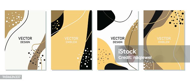 istock Vector minimalism line wave and polka dots pattern card banner abstract creative universal artistic templates background.Set of good for poster, card, invitation, flyer, cover, banner, placard, brochure and other graphic design 1454634337