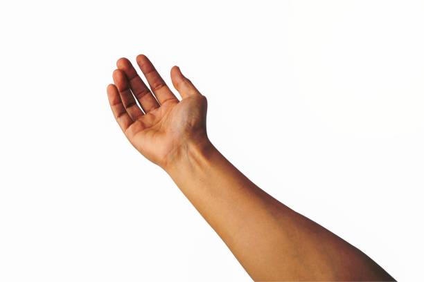 istock Asian lady woman beautiful empty hand isolated on white background with clipping path. 1454635738