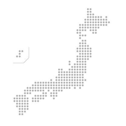 Gray dotted pattern Japan map