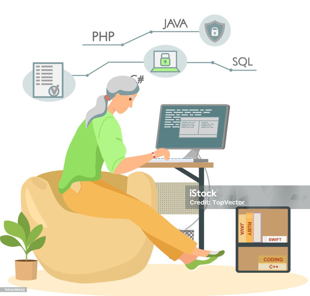 Programmer Engineering And Coding Programmer Working On Web Development ...