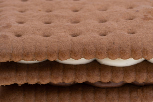 beautiful sandwich cookie background close up
