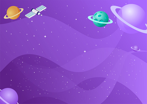 Space with planets, galaxy. Space and astronomy themed background