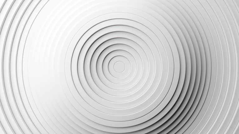 White clean rings animation. Abstract background. Loop animation