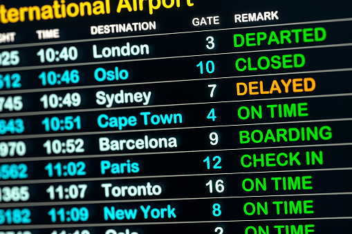 Flight Timetable Questions Airport Time Table Departure Board With Flight Data Stock Photo ...