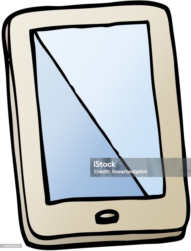 Vector Gradient Illustration Cartoon Computer Tablet Stock Illustration ...