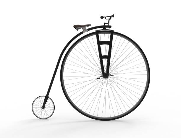 3D rendering of a vintage velocipede isolated on white background