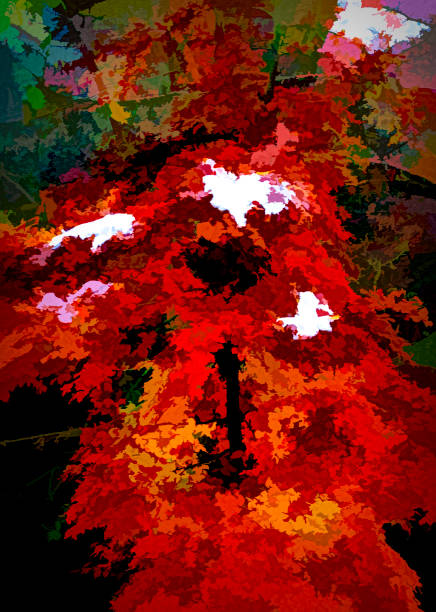 Abstract representation of snow on a beech tree.