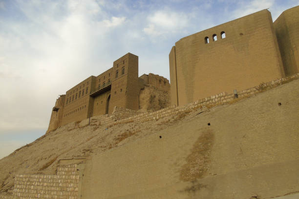 The ancient walls of Erbil in Iraqi Kurdistan stock photo