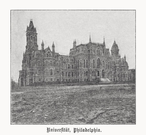 istock College Hall (University of Pennsylvania), Philadelphia, USA, halftone print, published in 1899 1454648319