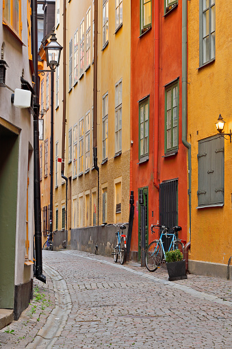 typical townscape in Gamla Stan (Stockholm, Sweden).