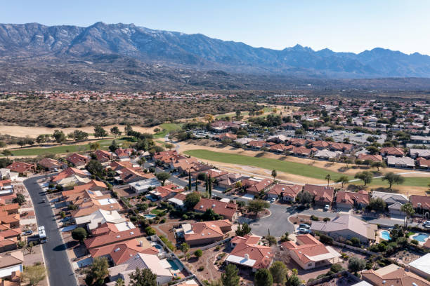 istock Desert Residential Community with Catalina Mountains 1454648608