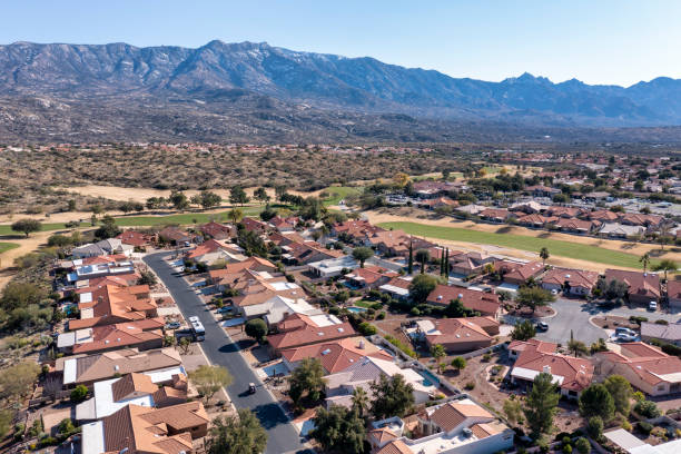 istock Desert Residential Community with Catalina Mountains 1454648620