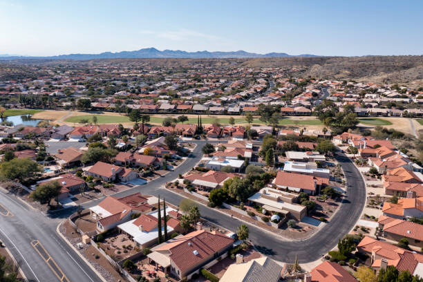istock Desert Residential Community with Mountain Backdrop 1454648627