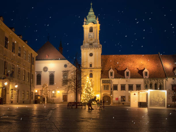 istock Christmas tree in Bratislava, Slovakia 1454649718