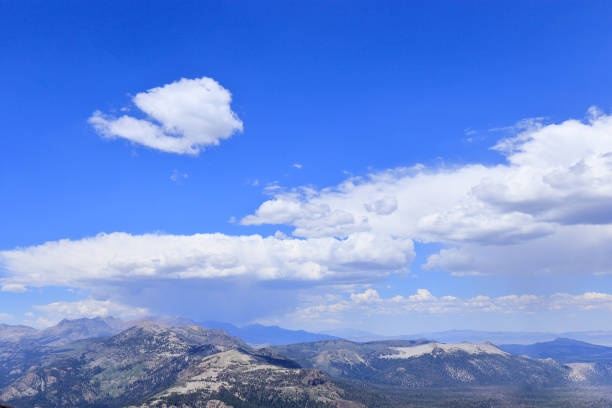 A vast view from the top of Mammoth mountain in Mammoth Lakes, California stock photo