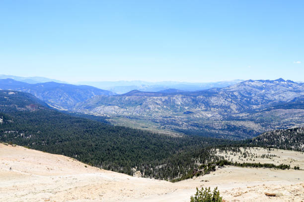 Sierra Nevada from the top of Mammoth mountain in Mammoth Lakes, California stock photo