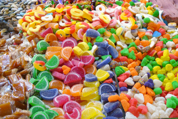 Sweets (candy) in Erbil Bazaar in Iraq Kurdistan stock photo