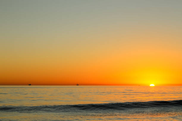 A magnificent sunset at El capitan state beach, California stock photo