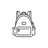 istock Backpack or Schoolbag Line Icon. Back to School Concept Vector Design on White Background. 1454652174