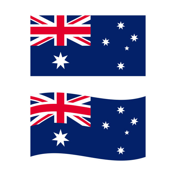 illustrations, cliparts, dessins animés et icônes de drapeau de l’australie vector design. - australian flag