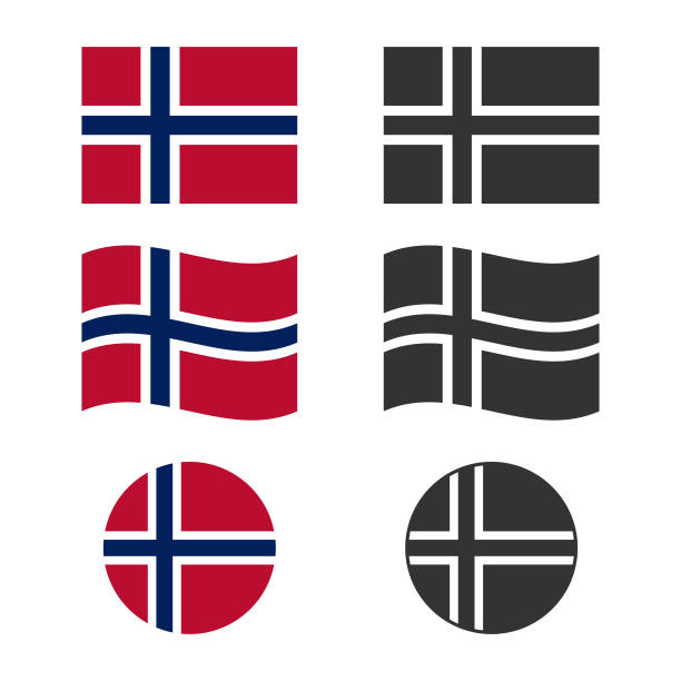 illustrations, cliparts, dessins animés et icônes de drapeau de la norvège vector design. - norwegian flag norway flag freedom