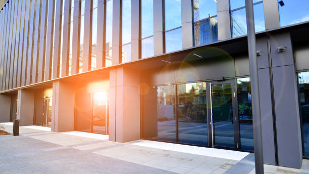 istock Panoramic windows of new commercial premises. 1454652457
