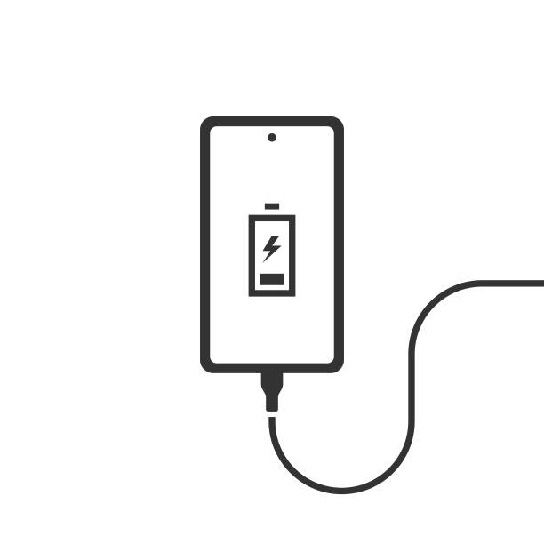 Mobile Phone Charger Icon. Scalable to any size. Vector illustration EPS 10 file. phone charger cable stock illustrations