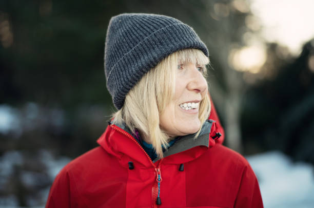istock Woman on a winter walk. 1454659906