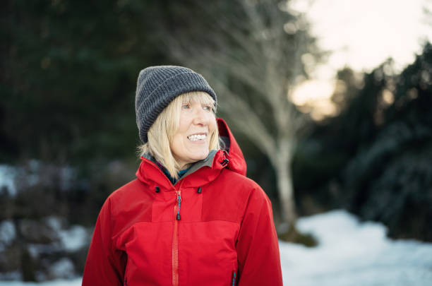 istock Woman on a winter walk. 1454660072